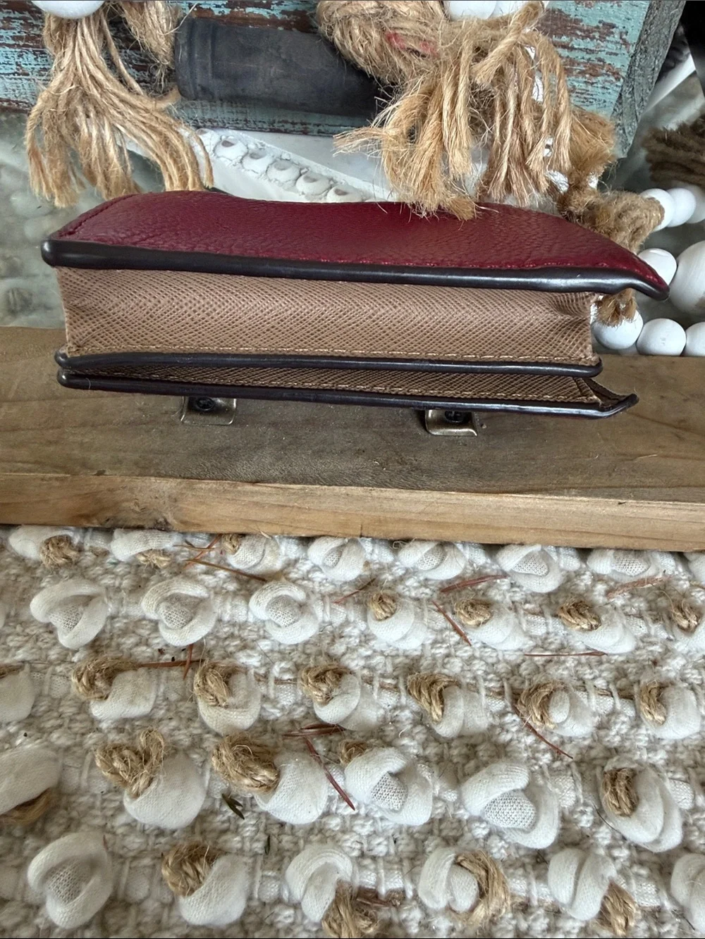 Michael Kors Pebbled Leather Wallet in Wine Red with Gold Logo